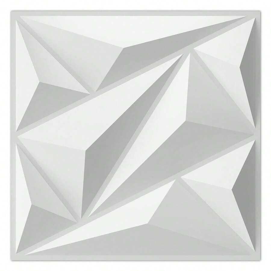 1/10/20/30 件钻石形 3D 墙板，30 厘米 X 30 厘米哑光白色，DIY 家居装饰墙贴
