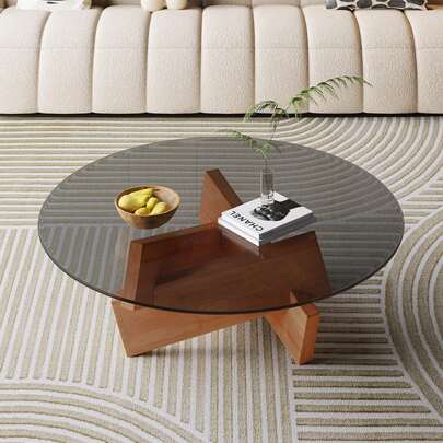 FXLTSBL Modern Glass Coffee Table For Living Room, Sofa, Side Table, Couch Table, Coffee Table, Tea Table