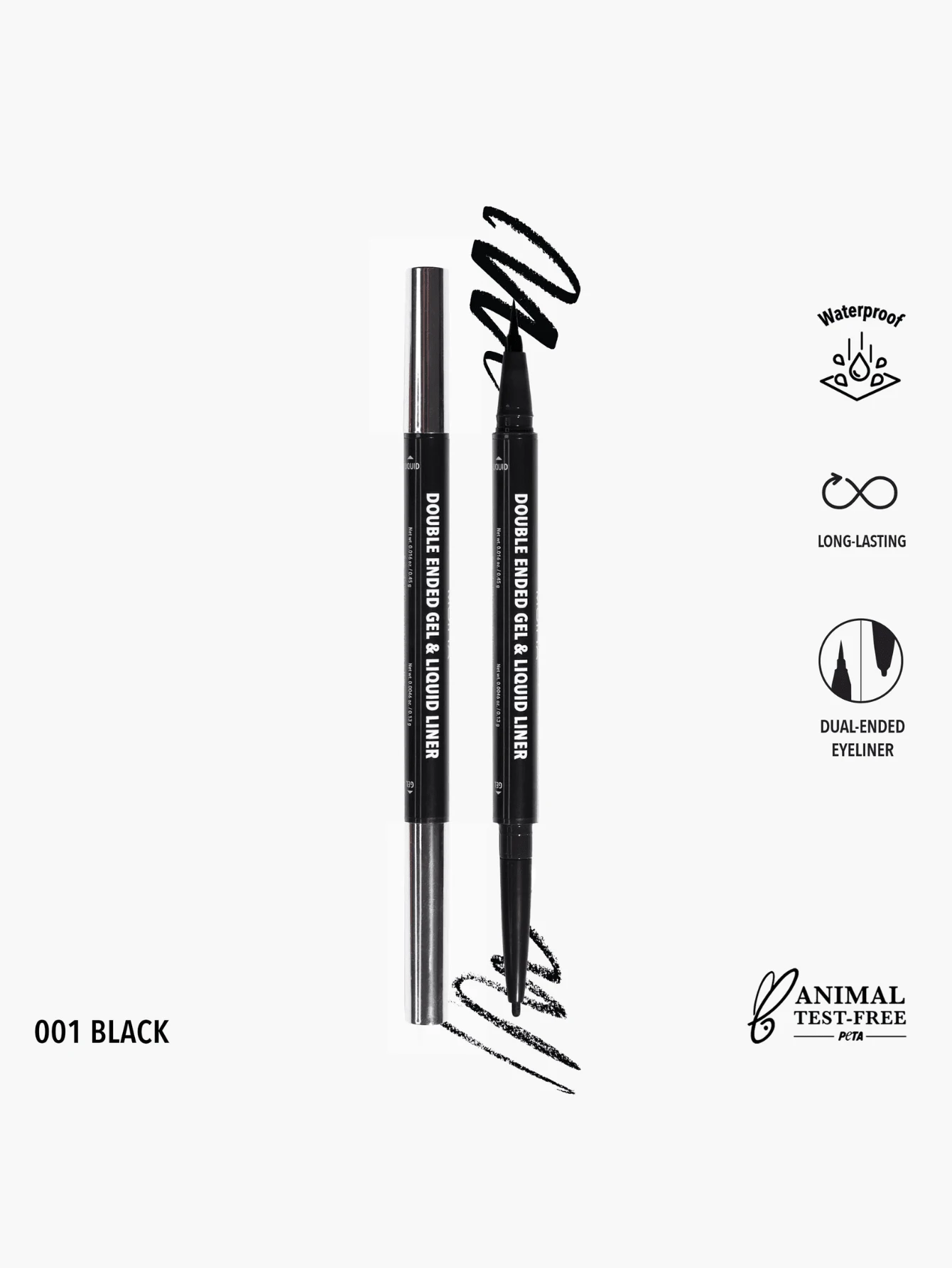 DELINEADOR DOBLE DOUBLE ENDED GEL & LIQUID LINER -  01 NEGRO - MOIRA - Negro - Ver 1