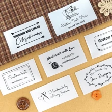 Custom-Made 50-200 Ribbon Personalized Garment Sewing Labels, Washable, For Men's And Women's Clothing Collars, White Name Tags, Multi-Color Designs, Exquisite Embroidered Personalized Handmade Labels, Suitable For Clothing, Bags, Dresses, T-Shirts, Hats, Scarves, School Uniforms, Bed Sheets, Socks, School Bags, Etc. Multifunctional, Cartoon Patterns, Ideal Gifts For Him, Her, Mother, Friends, Son, Daughter, Etc. Suitable For Home, School, Restaurant, Living Room, Bedroom, Tea Room, Office, Printed Patterns. - White - View 9