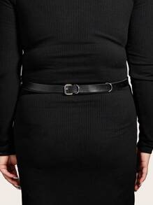 1 pièce Ceinture de taille  à double couche avec décoration de chaîne circulaire pour femmes grandes tailles, style gothique punk, accessoire polyvalent pour robes, fêtes, vacances, idée de cadeau été, école automne, automne, Halloween - Noir - Voir 2