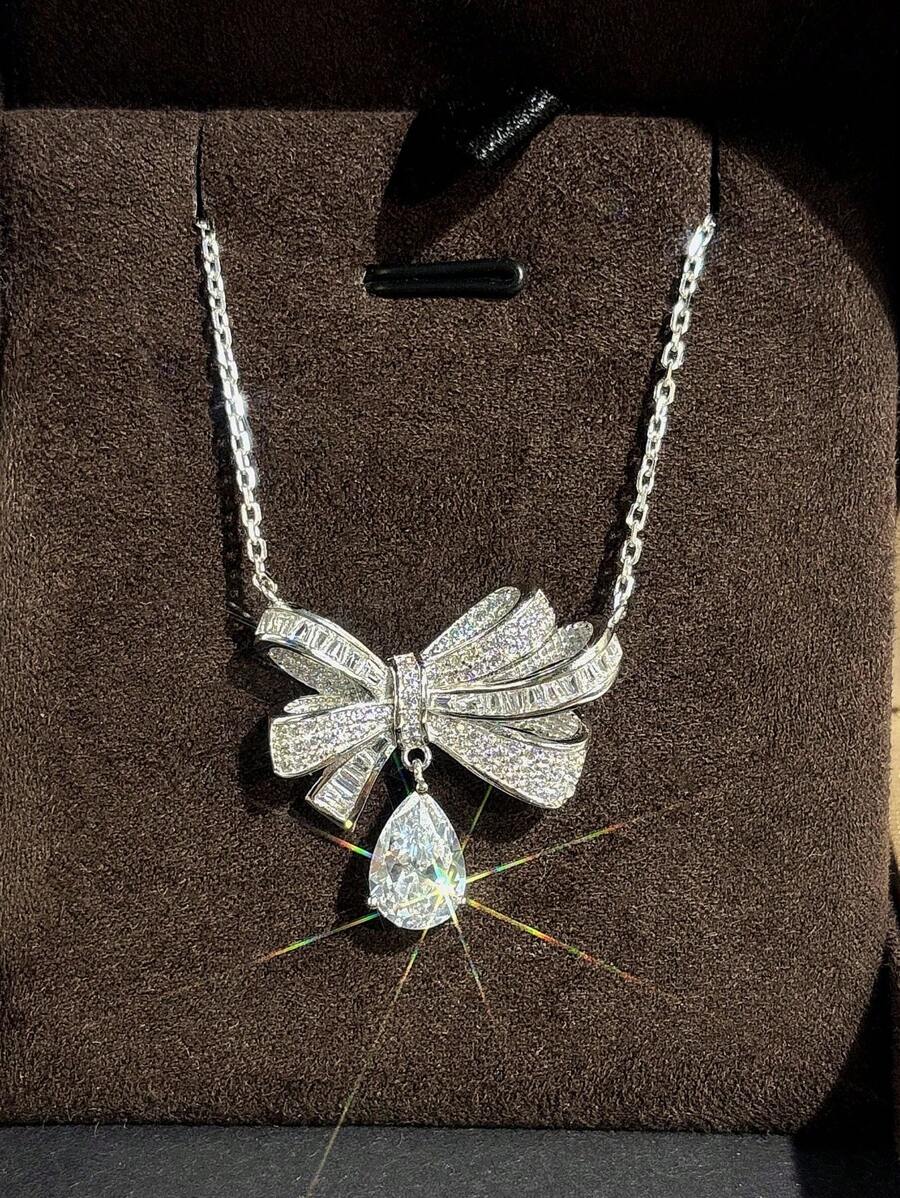 1 PC Romantic 925 Sterling Silver Cubic Zirconia Pendant Necklace Party Jewelry For Women Fine Jewelry - 1# - View 1