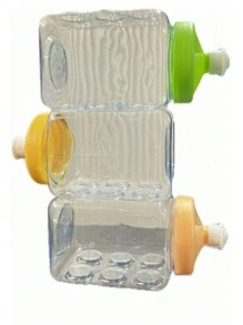 10 Vaso Tipo Bloque Tapa Chupon, 500ml Fiestas Regalo Bautizos Cumpleaños Apilables - Multicolor - Ver 3