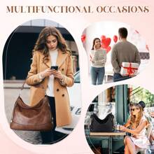 VASCHY 2Pcs Hobo Bag For Women, Vegan Leather Tote Handbags Large Ladies Shoulder Bag Chic Crossbody Purse With Wallet 2PCS Set - Brown - View 6