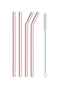 8pcs Pink Glass Straws With 2pcs Straw Brush, 8mm Reusable Straws, Drinking Straw Bent And Straight - Pink - View 17