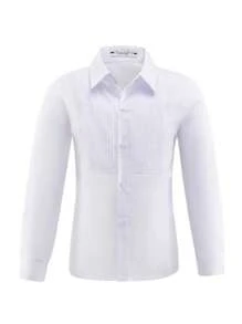 男童衬衫长袖衬衫男孩正装衬衫制服青少年儿童休闲白色标准百搭 6-16 岁 - 白色 - 查看 3