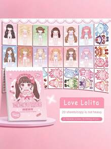 1pc Full Body Dress-Up Sticker Book For Girls, Various Princess Character Design, Makeup-Styling Diy Handmade Party Fun Activity,School Supplies,Back To School