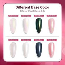 2 Jars Chrome Nail Powder Y2K Aesthetic Metallic Mirror Effect Holographic Aurora Chameleon Chrome Powder For Nail Art Gel Polish, Nail Supplies For Nails White Glitter Powder - Đỏ và trắng - Xem 4