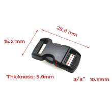 10 Pcs/Pack Piastic Side Release Buckle Curved 550 Paracord Bracelet Dog Collar Backpack Strap Webbing 10mm 15mm 20mm 25mm - Multicolor - View 11