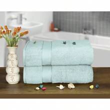 Ultra Soft 8-Piece Towel Set -% Ring Spun Cotton, 2 Oversized Bath Towels 27x54, 2 Hand Towels 16x28, 4 Wash Cloths 13x13 - Daily Use, Hotel & Spa - Olive Green, Luxury Towel Set - 海綠色 - 查看 2