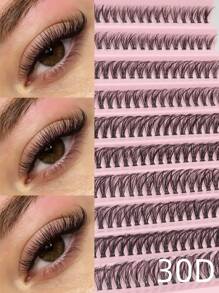 200 piezas de pestañas 30D, kit de pestañas sintéticas de visón DIY - rizado D de 0.07mm, longitud mixta de 10-16mm, ojos brillantes, racimos de pestañas 3D naturales y esponjosos, herramientas de maquillaje reutilizables, adecuado para todas las ocasiones, regalo ideal, regalo navideño