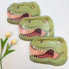 10 piezas/20 piezas/50 piezas Platos de papel con forma de dinosaurio para fiestas de cumpleaños, suministros para fiestas de dinosaurios, vajilla Dino World, platos de postre con diseño de jungla tropical para decoración y regalos de mesa en fiestas de cumpleaños - Multicolor - Ver 6