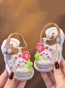 Children's Cartoon Car Pattern Soft Bottom Indoor/Outdoor Sandals, Summer, Boys - White - View 4