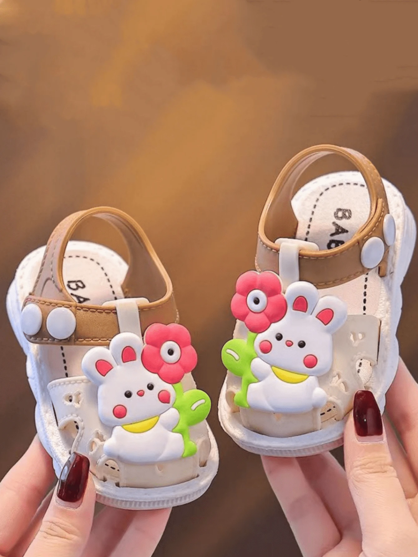 Children's Cartoon Car Pattern Soft Bottom Indoor/Outdoor Sandals, Summer, Boys - White - View 1