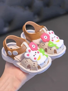Children's Cartoon Car Pattern Soft Bottom Indoor/Outdoor Sandals, Summer, Boys - White - View 5