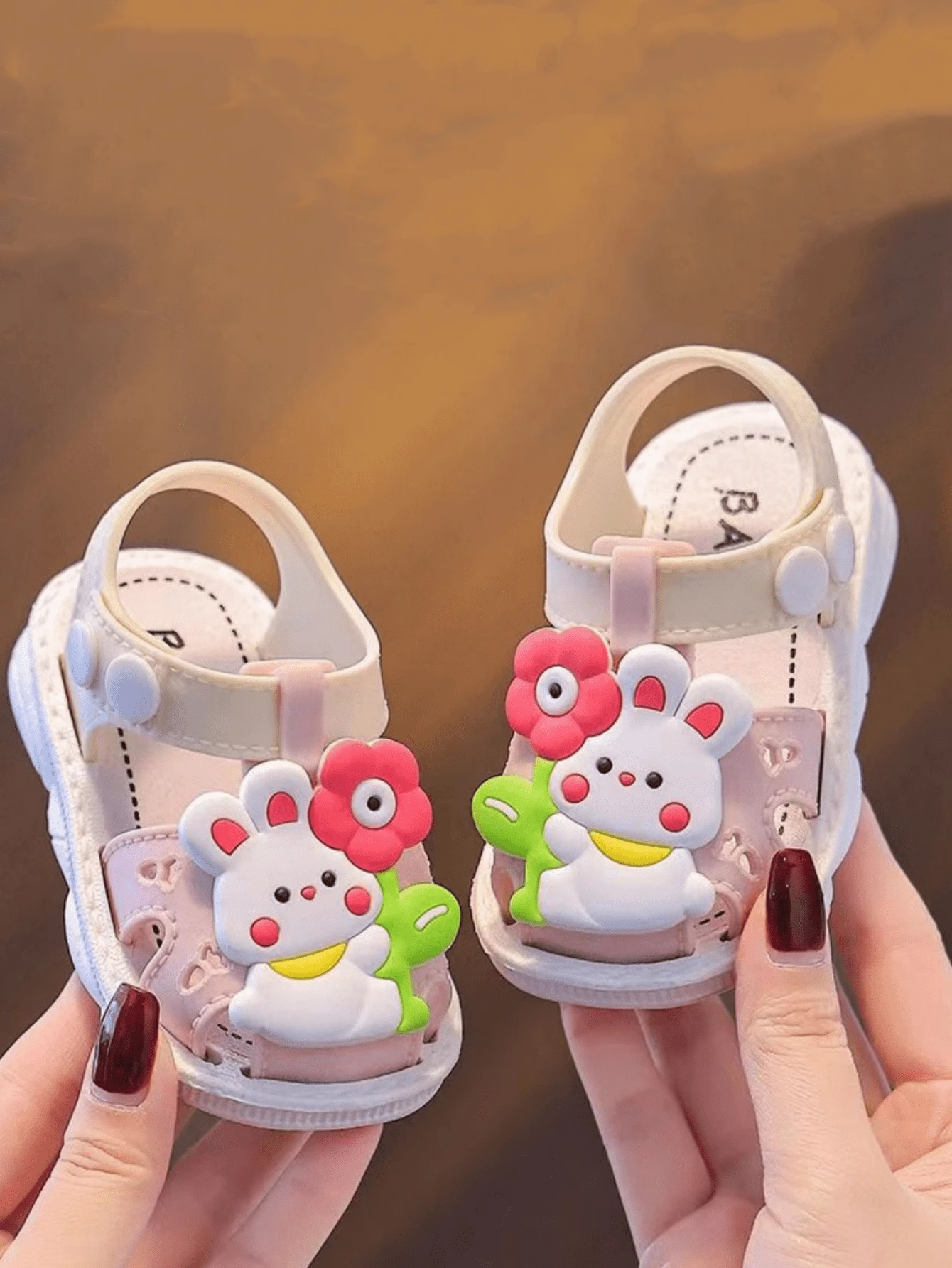 Children's Cartoon Car Pattern Soft Bottom Indoor/Outdoor Sandals, Summer, Boys - White - View 1