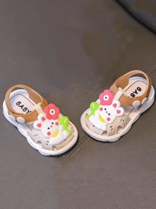 Children's Cartoon Car Pattern Soft Bottom Indoor/Outdoor Sandals, Summer, Boys - White - View 8