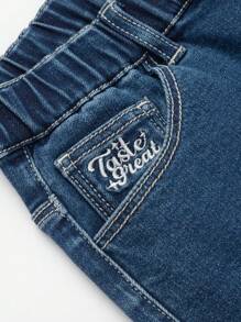 Balabala 女孩刺繡牛仔褲，時尚春裝