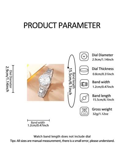 1pc Scale Personalized Horloge Rhinestone Bracelet Jewelry Father's Day view 3