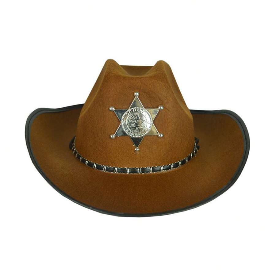1 sombrero de vaquero occidental, sombrero vintage de ala ancha, gorra de vaquera - marrón café - Ver 1
