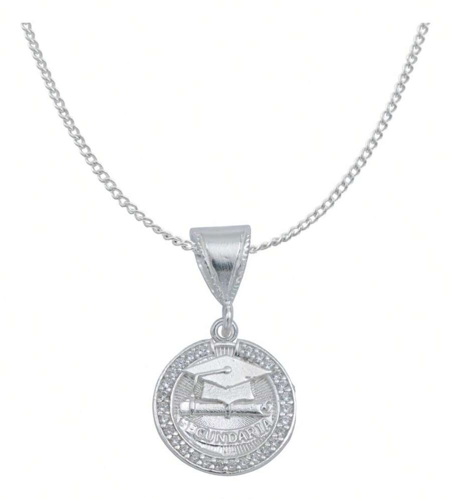 Boy Girl High School Graduation Pendant +925 Silver Chain Gift
