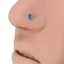 SENLANSP 5pcs Fashionable Stainless Steel Nose Studs In Heart, Star, Rose, Butterfly Designs, Comfortable Daily Wear, Low Allergic Reaction