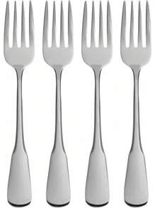 Tenedores de ensalada Oneida Colonial Boston para uso diario, 0.55 LB, metálicos - Plateado - Ver 1