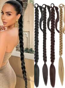 1 件长辫子马尾接发带头带直发接发马尾自然柔软合成假发女士日常佩戴 22 英寸 30 英寸 40 英寸日常颜色