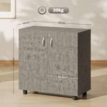 Vinsetto Lockable Filing Cabinet, 2-Tier Storage Cabinet, Office Storage Cabinet With 2 Keys For Home Office, Grey - Grey - View 3