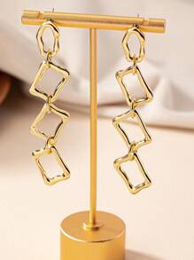 A Pair Of Cool And High-End Minimalist Long Geometric Earrings