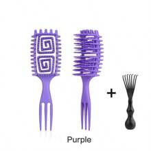 Lược định hình tóc xoăn, Lược chải tóc xoăn, Lược tạo kiểu tóc xoăn, Lược chải tóc có lỗ thông hơi, Dùng để chải và định hình tóc xoăn cho nam và nữ để giảm kéo - Nhiều màu - Xem 10