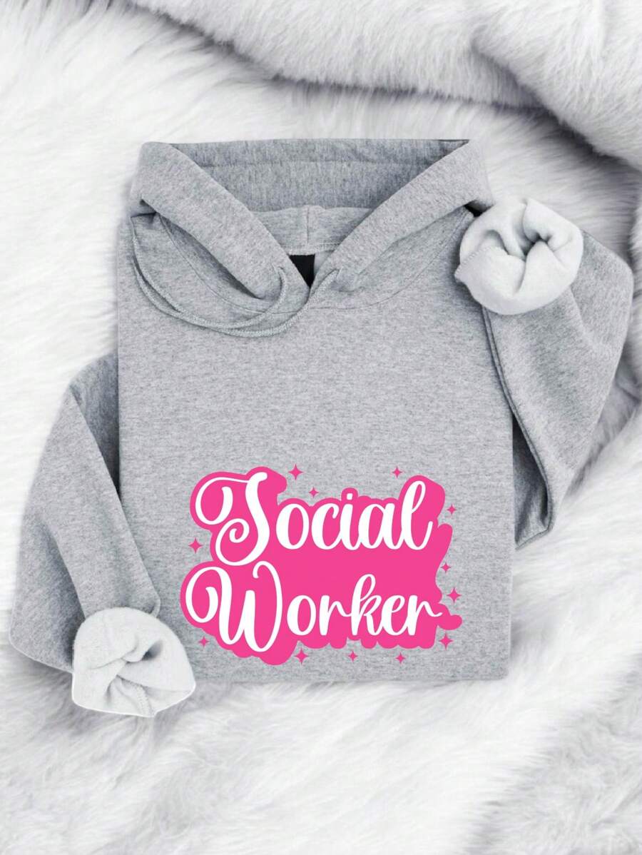 Social Worker Hoodie, New Social Worker Gift, Social Worker Graduation Gift, Social Work Floral Hoodies, Social Worker Appreciation Hoodies TX-999 - Grey - View 1