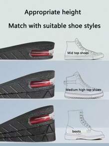 QKC 1 Pair PVC Soft & Comfortable Invisible Height Increasing Air Cushion Insoles - Heightening Half Pad - View 4