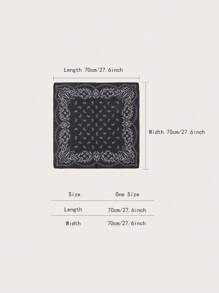 1pc Women Bandana Style Paisley Print Silky Square Scarf Head Wrap Hair Accessory, Suitable For Daily Use For Dress - Multicolor - View 5