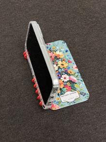 1pc Flip-Cover Floral Oil Painting Print Mobile Phone Case, Book Style Phone Case, Compatible With Apple 11/12/13/14/15/16 Pro Max, Galaxy A05/A15/A25/A35/A53/A54/A55/S23/S24 Ultra Waterproof Shockproof Anti-Fall Scratch Resistant - Clear - View 7