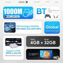 1 台 MECOOL Android 电视盒 KM2 Plus 豪华版，配备 4GB RAM+32GB ROM，4K 认证杜比全景声和杜比视界，1000M LAN 端口，WIFI6，BT 5.0 游戏，Android 11 4K 媒体播放器 - 英標插頭 - 查看 4