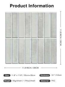 10 Pcs Matte Peel And Stick Tile Backplash, 3D Tile Stickers For Bathroom, 3D Wall Panels Indoor, Kitchen Decor, Modern Wall Decor - Multicolor - View 9