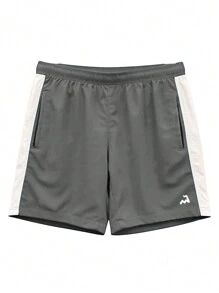 Shorts Dryfit Bermuda Masculina Esportivo Para Corrida e Academia listrado Street Fitness Futebol Anti Suor Anti Odor - Cinza - Visão 3