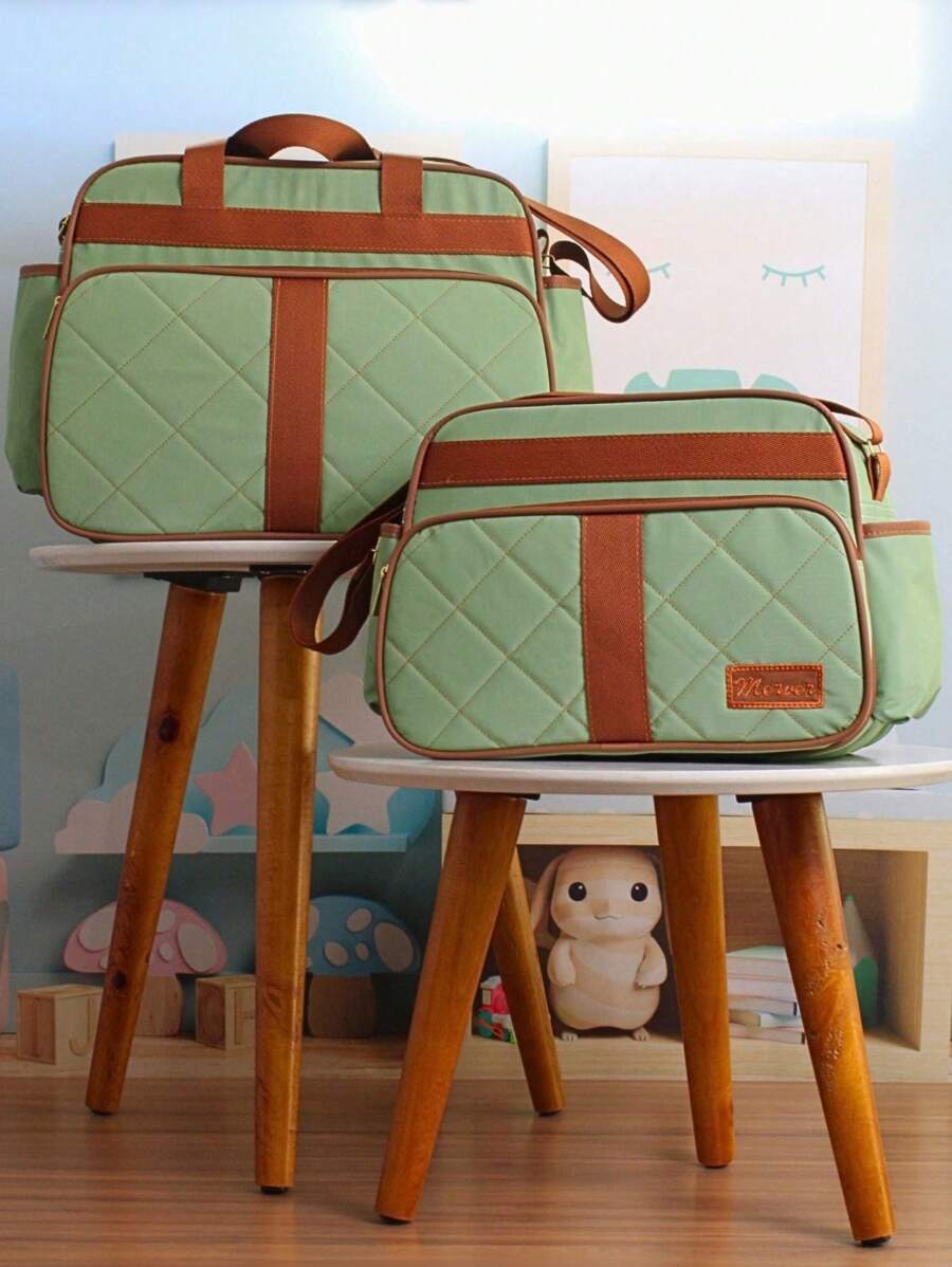Luxury 2-Piece Maternity Bag Kit For Baby Girl And Boy - Mint Green - View 1