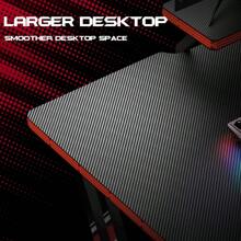 55 Inch Gaming Desk PC Computer Table Racing Style Home Office Desk Z Shaped Carbon Fiber Desktop Gamer Workstation With Monitor Stand Cup Holder And Headphone Hook (55 Inch) - 55 Inch - View 6