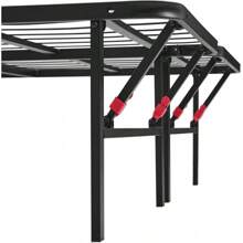Basics Bed Frame With Storage, Foldable Metal Platform, Sturdy Steel, No Box Spring Needed, 14 Inches High, Tool-Free Setup, Full Size, Black - 14-inch - View 9