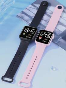 3 件套儿童时尚硅胶电子手表，儿童礼物 - 彩色 - 查看 4