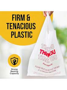 50 Count Plastic Bags, Thank You Bags, Plastic Bags With Handles For Shopping, Grocery, Plastic Bags For Small Business (12.59"X 22"), T Shirt Bags, White Plastic Bag, Gift Bags, Jewelry Packaging Bag, Thank You Bags,Birthday,Bride,Wedding - Multicolor - View 6