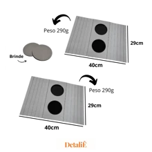Kit 2 Cup Holder Tray Mat For Sofa Armrest - Grey - View 2