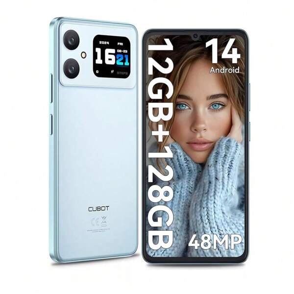 CUBOT A20, Smartphone Android 14, 4GB +8GB RAM Extensible+128GB ROM, Pantalla HD+ 90Hz 6.745 pulgadas, Batería 5100mAh, Cámara 48MP, Face ID