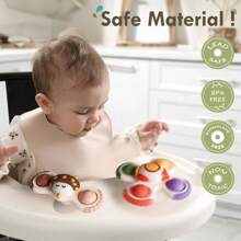 Pop Suction Cup Spinner 3 Pcs Toys For 1 Year Old Boys