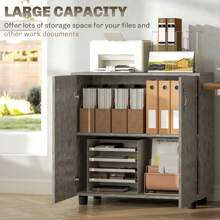 Vinsetto Lockable Filing Cabinet, 2-Tier Storage Cabinet, Office Storage Cabinet With 2 Keys For Home Office, Grey - Grey - View 4