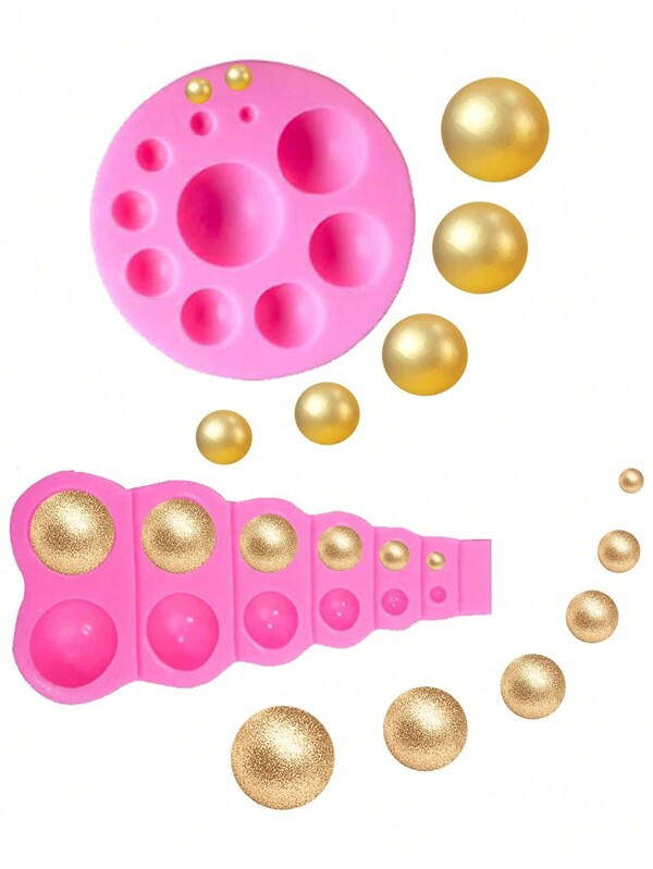 1pc 3D Pearl Gummies Mold 2 Pieces Hemispherical Silicone Chocolate Mold Lollipop Mold Dome Circular Silicone Mold Mini Half Pearl Ball Cake Decoration Mold