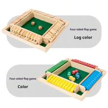 Classic Desktop Version Pub Board Game Gift Pack Wooden Board Table Math Game Close Box Dice Game Adult - Multicolor - View 7