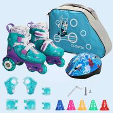 Roller Skates For Boys Girls, 4 Sizes Adjustable Roller Skates For Children With Protective Gear Set, Beginners 6-12 Years Old Light Up Quad Skates Indoor Outdoor Skates, Beginner Roller Skate, Cute And Funny Birthday Gifts For Kids